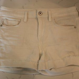 Pilcro and the Letterpress Mid-Rise Slim White Shorts